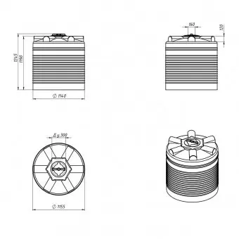 Емкость для воды Экопром ЭВЛ 1000