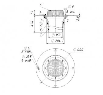 Воронка кровельная ТП-01.160/4-Э