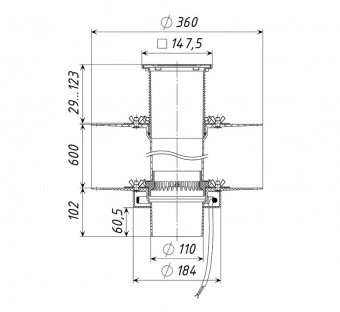 Кровельная воронка ТП-10.100-Э