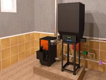 Пеллетный котел Куппер ОВК-10 с пеллетной горелкой Комфорт-26 и бункером 350 л