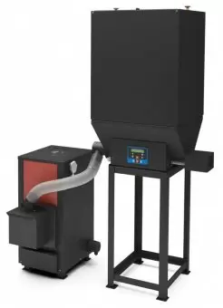 Пеллетный котел Куппер ОВК-10 с пеллетной горелкой Комфорт-26 и бункером 350 л