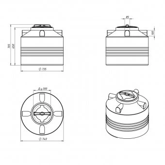 Емкость для воды Экопром ЭВЛ 200
