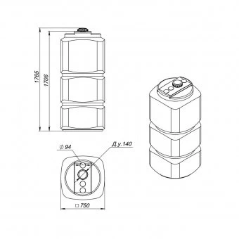 Резервуар для дизельного топлива Экопром L 750 oil