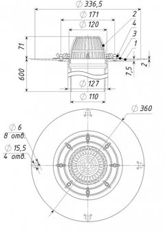 Воронка кровельная ТП-01.100/6