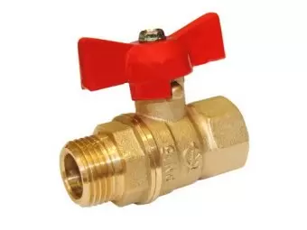 Кран шаровый латунь 1/2" ВР/НР бабочка Галлоп