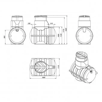 Подземная емкость для воды Экопром U 1250