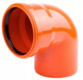 Отвод для наружной канализации НПВХ 110/90