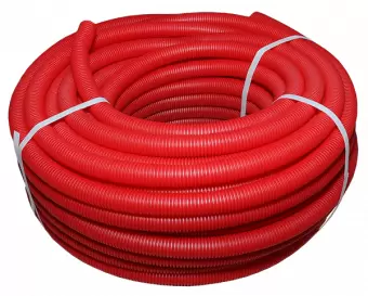 Труба ПНД гофрированная D32 (красная) 50/39,8