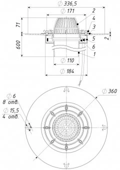 Воронка кровельная ТП-01.100/6-Э