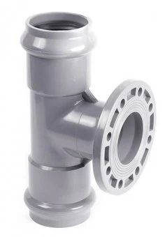 Тройник с ПВХ фланцем 90/80