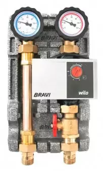 Прямая насосная группа Bravi 3/4" с насосом Grundfos UPM3 Hybrid 15-70
