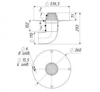 Кровельная воронка ТП-12.100