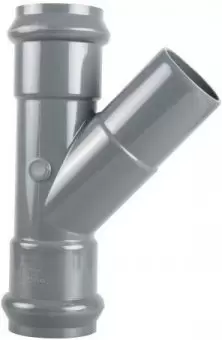 Тройник напорный двухраструбный НПВХ 160x160/45*