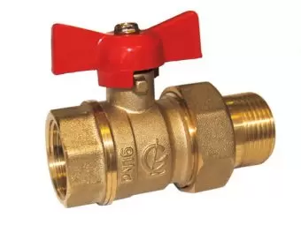 Кран шаровый латунь 3/4" американка ВР/НР бабочка Галлоп