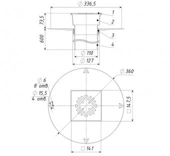 Воронка кровельная ТП-04.100/6