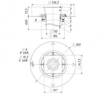 Воронка кровельная ТП-03.100/6-Э