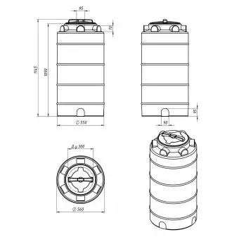 Емкость для воды Экопром ЭВЛ Т 200