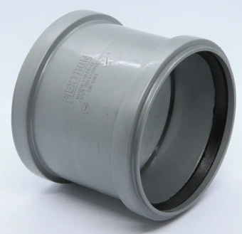 Муфта двухрастраструбная с упором для внутренней канализации ПП 110 мм Flextron